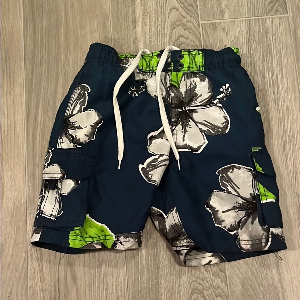 Kanu Surf Boys Blue, White, and Green Swim Trunks Size: S